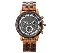 RORIOS Hombre Relojes de Madera Impermeable Reloj de Madera de Cuarzo Analógico Natural Cronógrafo Reloj de Pulsera Deportivo para Hombre