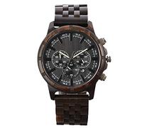 RORIOS Hombre Relojes de Madera Impermeable Reloj de Madera de Cuarzo Analógico Natural Cronógrafo Reloj de Pulsera Deportivo para Hombre