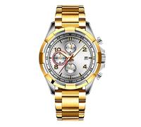 RORIOS Hombre Relojes de Pulsera Acero Inoxidable Correa Luminoso Calendario Multifunción