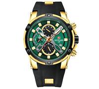 RORIOS Hombre Relojes de Pulsera Luminoso Reloj Análogo de Cuarzo con Correa en Silicona Moda Cronógrafo Reloj para Hombre