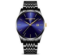 RORIOS Hombres Delgado Relojes de Pulsera Cuarzo Analógico Business Acero Inoxidable Band