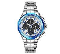 RORIOS Moda Hombre Relojes Analógico Cuarzo Reloj Cronógrafo Luminoso Reloj con Fecha Calendario Acero Inoxidable Band Multifunción Relojes Pulsera