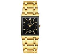 RORIOS Moda Hombre Relojes Analógico Cuarzo Reloj Cuadrado Dial Reloj Acero Inoxidable Band Calendario Multifunción Relojes