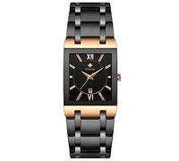 RORIOS Moda Hombre Relojes Analógico Cuarzo Reloj Cuadrado Dial Reloj Acero Inoxidable Band Calendario Multifunción Relojes
