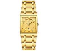 RORIOS Moda Hombre Relojes Analógico Cuarzo Reloj Cuadrado Dial Reloj Acero Inoxidable Band Calendario Multifunción Relojes