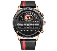 RORIOS Moda Hombre Relojes Cuarzo analógico Reloj Acero Inoxidable Relojes de Pulsera Impermeable Negocios Reloj para Hombre