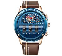 RORIOS Moda Hombre Relojes Cuarzo analógico Reloj Acero Inoxidable Relojes de Pulsera Impermeable Negocios Reloj para Hombre