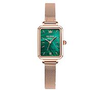 RORIOS Moda Mujer Relojes Cuarzo Analogico Relojes Cuadrado Dial Acero Inoxidable Banda Mesh de Pulsera Casual Niña Reloje