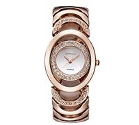 RORIOS Moda Mujer Relojes de Pulsera Dial Simulado Diamante Acero Inoxidable Relojes de Mujer Reloj de Dama