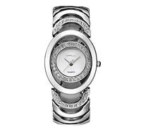 RORIOS Moda Mujer Relojes de Pulsera Dial Simulado Diamante Acero Inoxidable Relojes de Mujer Reloj de Dama