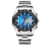 RORIOS Moda Relojes Hombre Luminoso Reloj Análogo Cuarzo Reloj con Correa en Acero Inoxidable Business Reloj de Pulsera