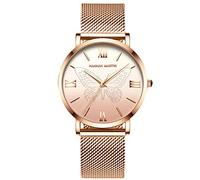 RORIOS Mujer Reloj de Pulsera Cuarzo Analógico Acero Inoxidable Mariposa Impermeable Moda Dama