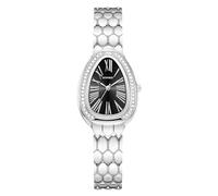 RORIOS Mujer Relojes Analógico Diamante Cuarzo Forma Cabeza de Serpiente Reloj Impermeable Pulsera Casual Correa Acero Inoxidable Wristwatch Plateado Negro