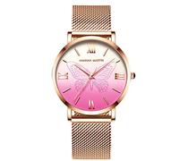 RORIOS Mujer Relojes de Pulsera Cuarzo Analógico Relojes Acero Inoxidable Mariposa Impermeable Moda Relojes de Mujer Dama