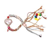 RORIOS Reloj Bohemio Artesanal Trenzado en Cuerda para Mujeres Relojes Pulsera Cuentas Coloridas y Decoración Corazón Watch de Cuarzo Ligero Brazalete con Hebilla Tracción Ajustable Blanco