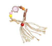 RORIOS Reloj Bohemio Mujer con Pulsera Perlas Artesanal Borla Relojes Analógico Cuarzo Preciso Watch Moda Ligero para Día Viaje & Fiesta Rosa