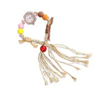 RORIOS Reloj Bohemio Mujer con Pulsera Perlas Artesanal Borla Relojes Analógico Cuarzo Preciso Watch Moda Ligero para Día Viaje & Fiesta Blanco