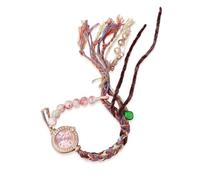 RORIOS Reloj Boho Mujer Hecho a Mano - Pulsera Relojes con Perlas & Fleco Cuarzo Moda para Cotidiano & Fiesta Rosa