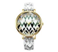 RORIOS Reloj Boho Mujer Relojes Analógico con Motivos Étnicos y Pulsera Colorida Pieza Horaria Bohemia de Moda para Amantes del Boho-Chic Blanco-Verde-Negro