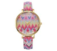 RORIOS Reloj Boho Mujer Relojes Analógico con Motivos Étnicos y Pulsera Colorida Pieza Horaria Bohemia de Moda para Amantes del Boho-Chic Rosa-Rosa-Amarillo-Azul