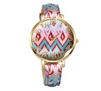RORIOS Reloj Boho Mujer Relojes Analógico con Motivos Étnicos y Pulsera Colorida Pieza Horaria Bohemia de Moda para Amantes del Boho-Chic Rojo-Rosa-Azul
