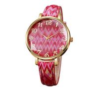 RORIOS Reloj Boho Mujer Relojes Analógico con Motivos Étnicos y Pulsera Colorida Pieza Horaria Bohemia de Moda para Amantes del Boho-Chic Rosa-Rojo