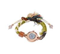 RORIOS Reloj Boho Mujer Relojes Quartz Vintage Tejido Artesanal con Hebilla Ajustable, Accesorio de Moda Ligero Verde