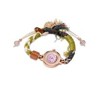 RORIOS Reloj Boho Mujer Relojes Quartz Vintage Tejido Artesanal con Hebilla Ajustable, Accesorio de Moda Ligero Rosa