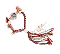 RORIOS Reloj Boho Mujeres Pulsera Trenzada Flecos Perlas Cuarzo Analógico Resistente al Agua Accesorio Moda para Playa Fiesta & Día Negro