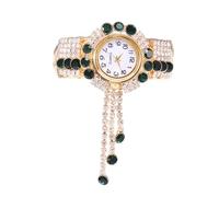 RORIOS Reloj Brazalete Mujer con Adornos Cristal Elegante Relojes Bangle Tono Dorado de Movimiento Cuarzo Watch Moda Multicolor para Uso Diario & Regalo Verde