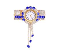 RORIOS Reloj Brazalete Mujer con Adornos Cristal Elegante Relojes Bangle Tono Dorado de Movimiento Cuarzo Watch Moda Multicolor para Uso Diario & Regalo Azul