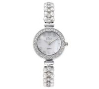 RORIOS Reloj con Incrustaciones de Cristal y Correa Perlas Pieza Chic para Día & Fiesta Mujeres la Moda Blanco