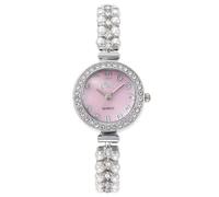 RORIOS Reloj con Incrustaciones de Cristal y Correa Perlas Pieza Chic para Día & Fiesta Mujeres la Moda Rosa