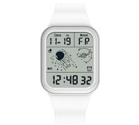 RORIOS Reloj Cuadrado Multifuncional Electrónico para Hombre - 50M Impermeable, Digital, Correa de Goma Blanco