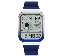 RORIOS Reloj Cuadrados de Pulsera para Hombre Reloj Multifuncional Electrónico Relojes 50M Impermeable Reloj Casuales Digital Reloj Correa de Goma Azul B