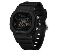 RORIOS Reloj Cuadrados Electrónico de Pulsera Reloj Niños Niñas Casual Relojes Moda Multifuncional Digital Reloj Sencillo Impermeable para Hombres Mujeres Negro A