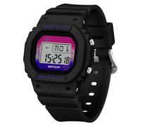 RORIOS Reloj Cuadrados Electrónico de Pulsera Reloj Niños Niñas Casual Relojes Moda Multifuncional Digital Reloj Sencillo Impermeable para Hombres Mujeres Negro C