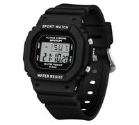 RORIOS Reloj Cuadrados Electrónico de Pulsera Reloj Niños Niñas Casual Relojes Moda Multifuncional Digital Reloj Sencillo Impermeable para Hombres Mujeres Negro B