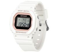 RORIOS Reloj Cuadrados Electrónico de Pulsera Reloj Niños Niñas Casual Relojes Moda Multifuncional Digital Reloj Sencillo Impermeable para Hombres Mujeres Blanco A