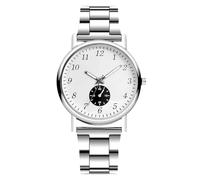 RORIOS Reloj Cuarzo Analógico Cronógrafo Simple Doble o Triple Relojes con Números Digitales y Romanos Clásico Moda Correa de Acero Inoxidable Impermeable Watches Blanco C