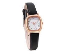 RORIOS Reloj Cuarzo Analógico Cuadrado Números árabes Relojes Clásico Simple Correa de Cuero Watch Impermeable para Mujer Negro