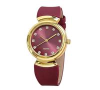 RORIOS Reloj Cuarzo Mujer con Esfera Acabada en Diamantes Pulsera de Silicona Relojes Casual Moda Impermeable para Uso Diario & Regalo Rojo
