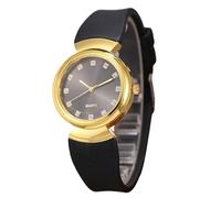 RORIOS Reloj Cuarzo Mujer con Esfera Acabada en Diamantes Pulsera de Silicona Relojes Casual Moda Impermeable para Uso Diario & Regalo Negro