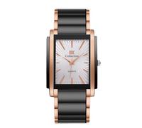 RORIOS Reloj Cuarzo Rectangular para Hombre Relojes Pulsera de Acero Inoxidable Moda Watches Vestir con Esfera Multicolor Negocios Oro Rosa Blanco