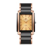 RORIOS Reloj Cuarzo Rectangular para Hombre Relojes Pulsera de Acero Inoxidable Moda Watches Vestir con Esfera Multicolor Negocios Oro Rosa