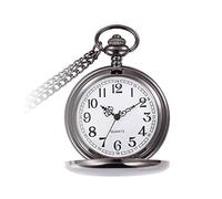 RORIOS Reloj de Bolsillo de Cuarzo Clásico números Romanos de Estilo Antiguo Reloj de Bolsillo de Cuarzo con Cadena