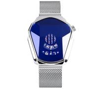 RORIOS - Reloj de Cuarzo analógico para Hombre, diseño Creativo, Relojes de Pulsera para Hombre, Malla de Acero Inoxidable, Deportivo, Reloj para Hombre, Plata Azul, Pulsera