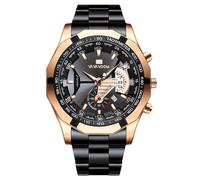 RORIOS Reloj de Cuarzo con Pantalla Fecha Luminoso Puntero Impermeable Relojes Deportivo Adecuado para Hombres Wristwatch Oro Rosa