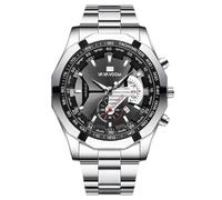 RORIOS Reloj de Cuarzo con Pantalla Fecha Luminoso Puntero Impermeable Relojes Deportivo Adecuado para Hombres Wristwatch Plateado