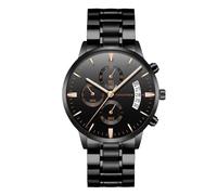 RORIOS Reloj de Cuarzo Cronógrafo Negocios Moderno Pulsera Impermeable Relojes Analógicos Acero Inoxidable con Fecha para Hombre Wristwatch Oro Rosa